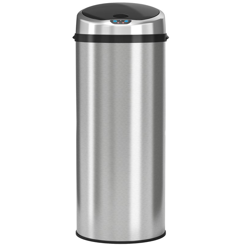 iTouchless Sensor Kitchen Trash Can with AbsorbX Odor Filter 13 Gallon Silver Stainless Steel