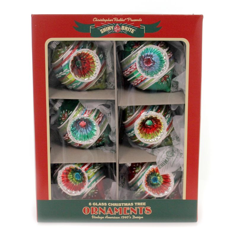 Shiny Brite 4.0" Hs Reflector Tulips Holiday Splendor  -  Ornament Sets