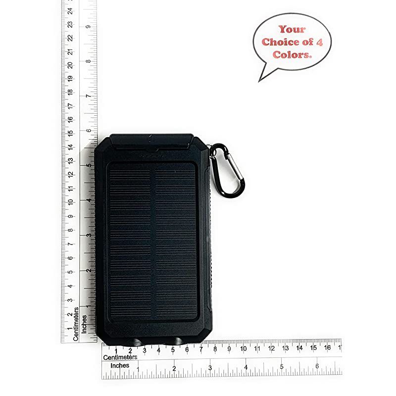 Solar Cell Phone Charger USB Solar Battery Charger Solar Battery Pack Battery Backup Portable Power for with Protective Carry Case 2 USB charging ports Charging cord included