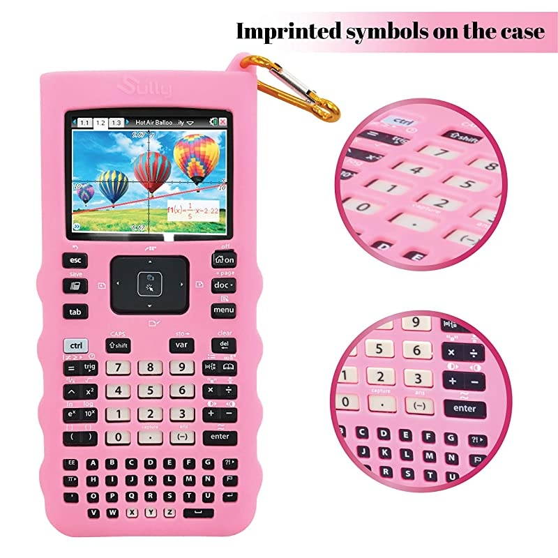Silicone Skin for Ti Nspire CXCX CAS Handheld Pink wScreen Protector Silicon Cover Case for TiNspire CX Hand held Graphing Calculator Protective AntiScretch Skins Screen Covers