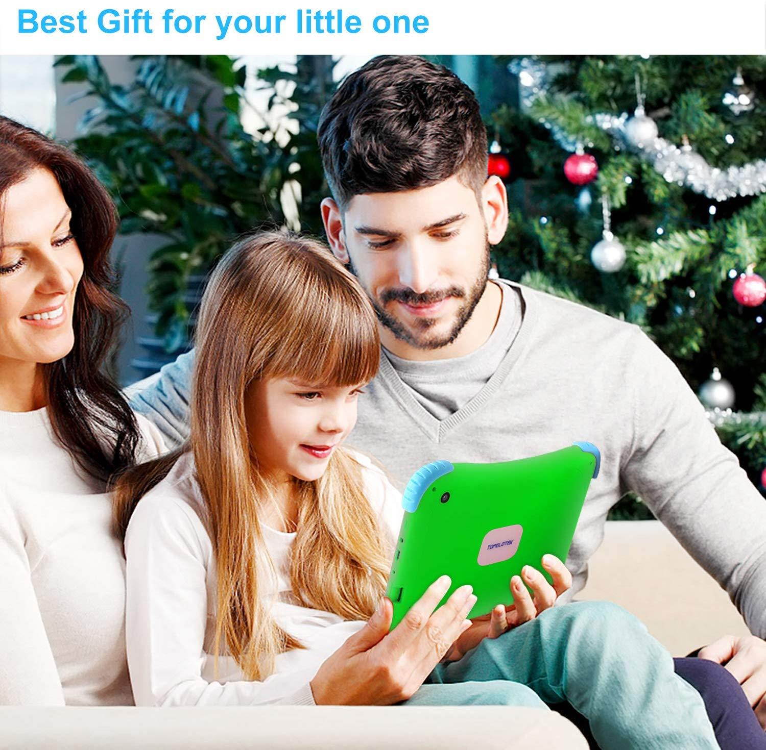 Tablet for Kids, 7 inch Kids Tablet Android 1GB +16 GB Learning Tablet,IPS Eye Protection,Dual Cameras WiFi GMS Certified Kids-Proof Toddler Tablets Parent Control,Google Play Store (Green)