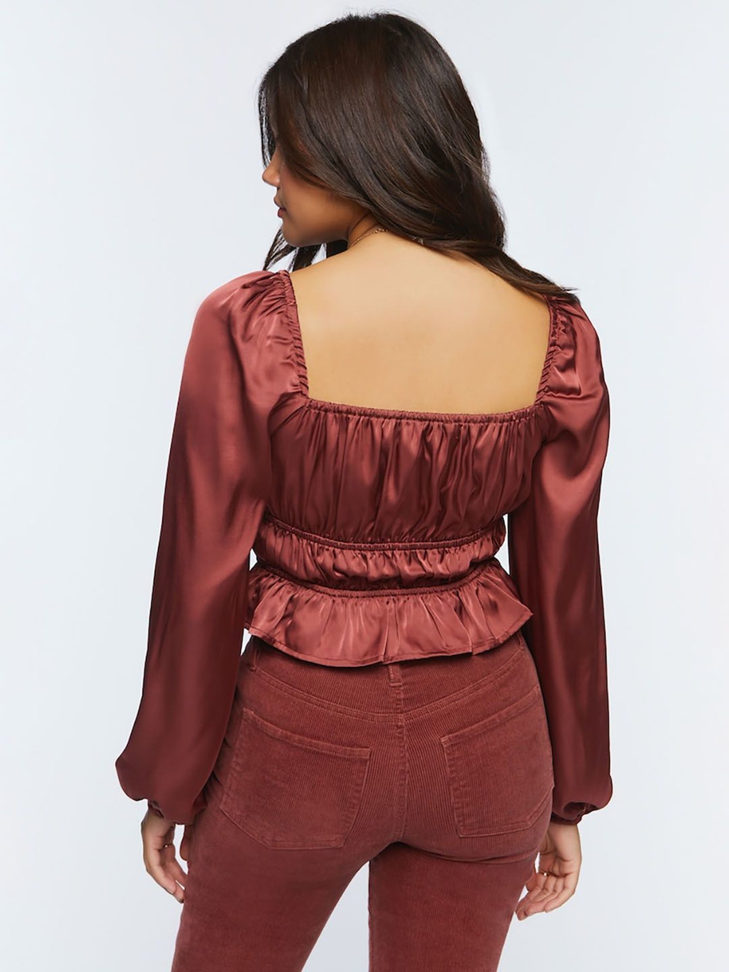 Forever 21 Maroon Regular Fit Crop Top