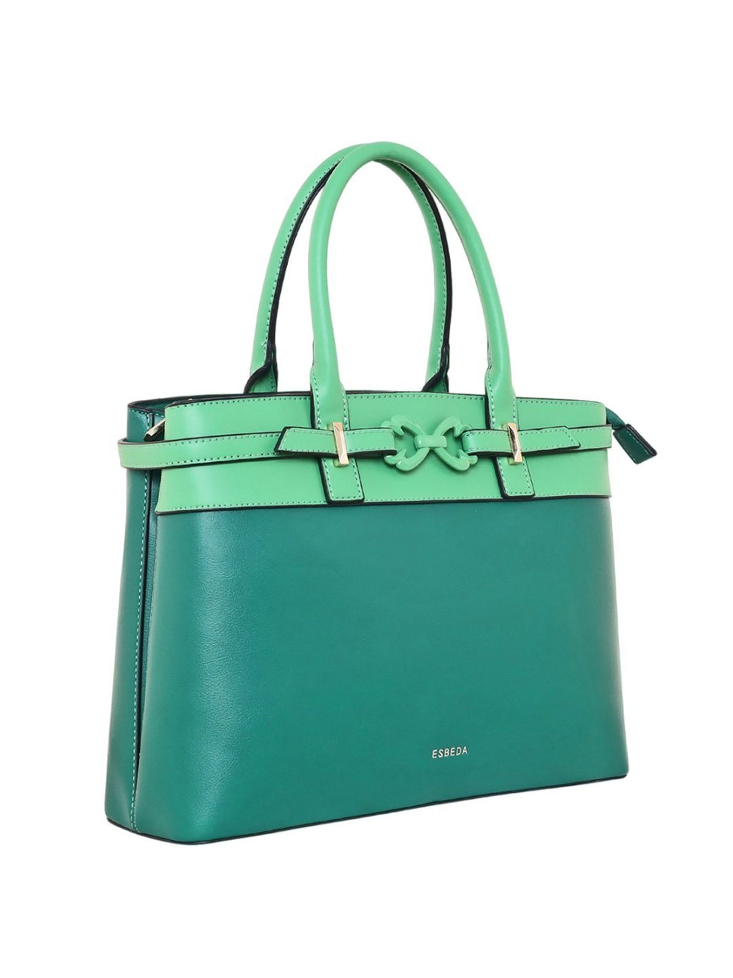 Esbeda Green PU Solid Handbag