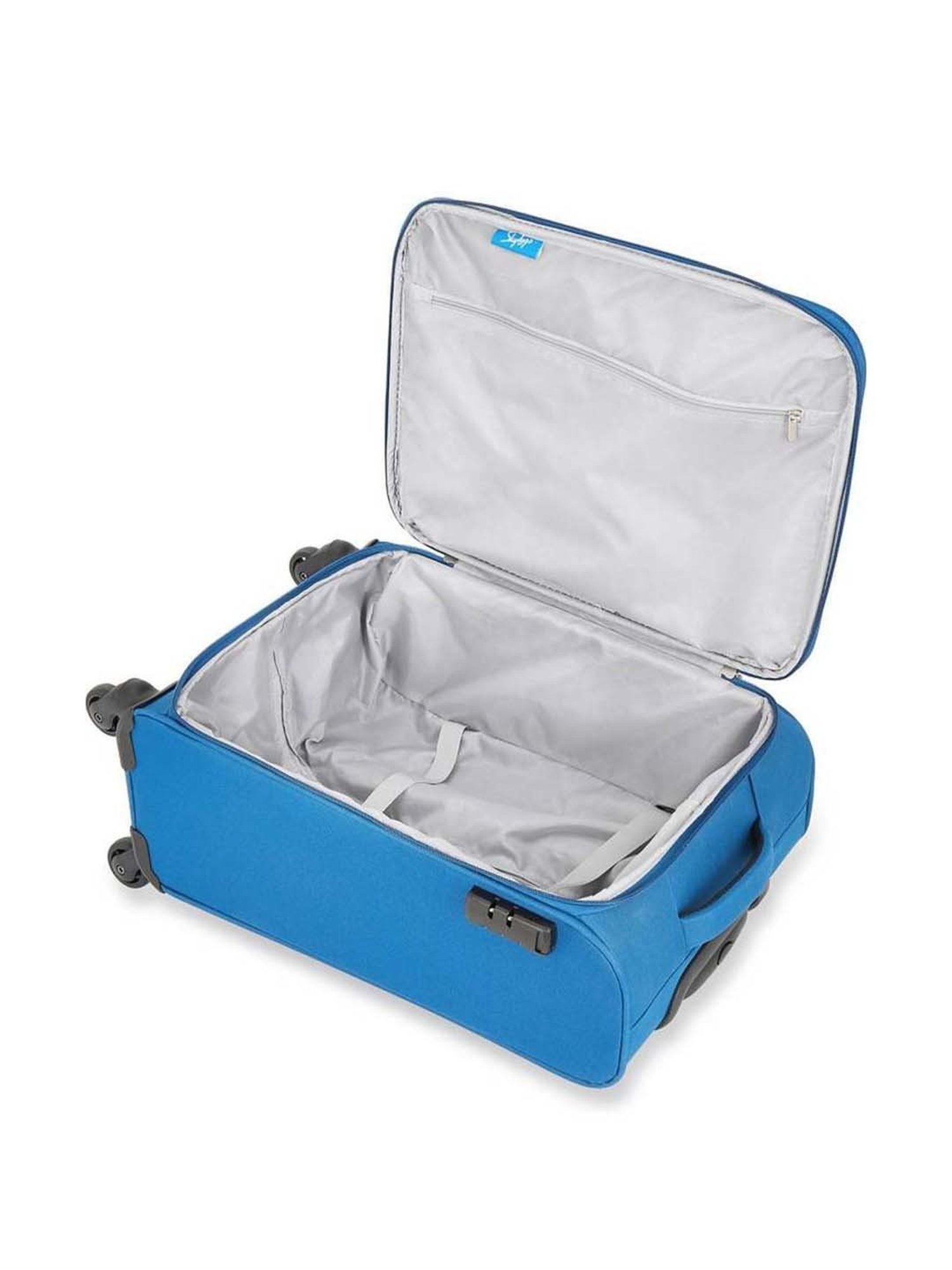 Skybags Trick Blue Striped Soft Medium Trolley Bag - 43 cm