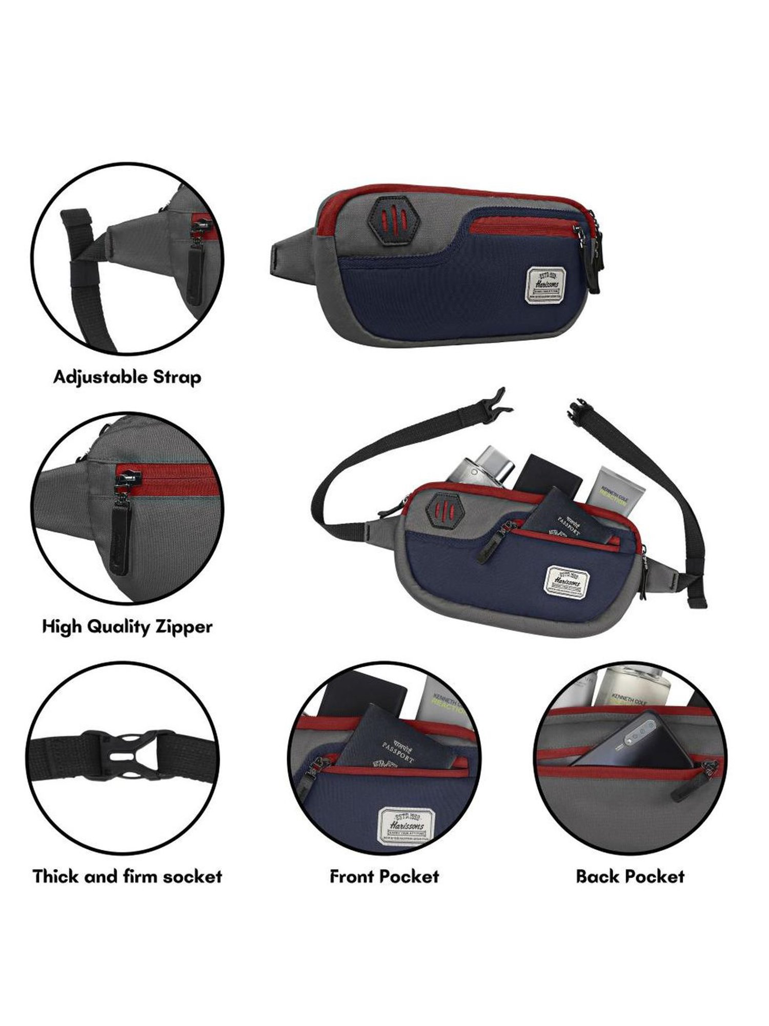 Harissons Camel Polyester Solid Waist Pouch