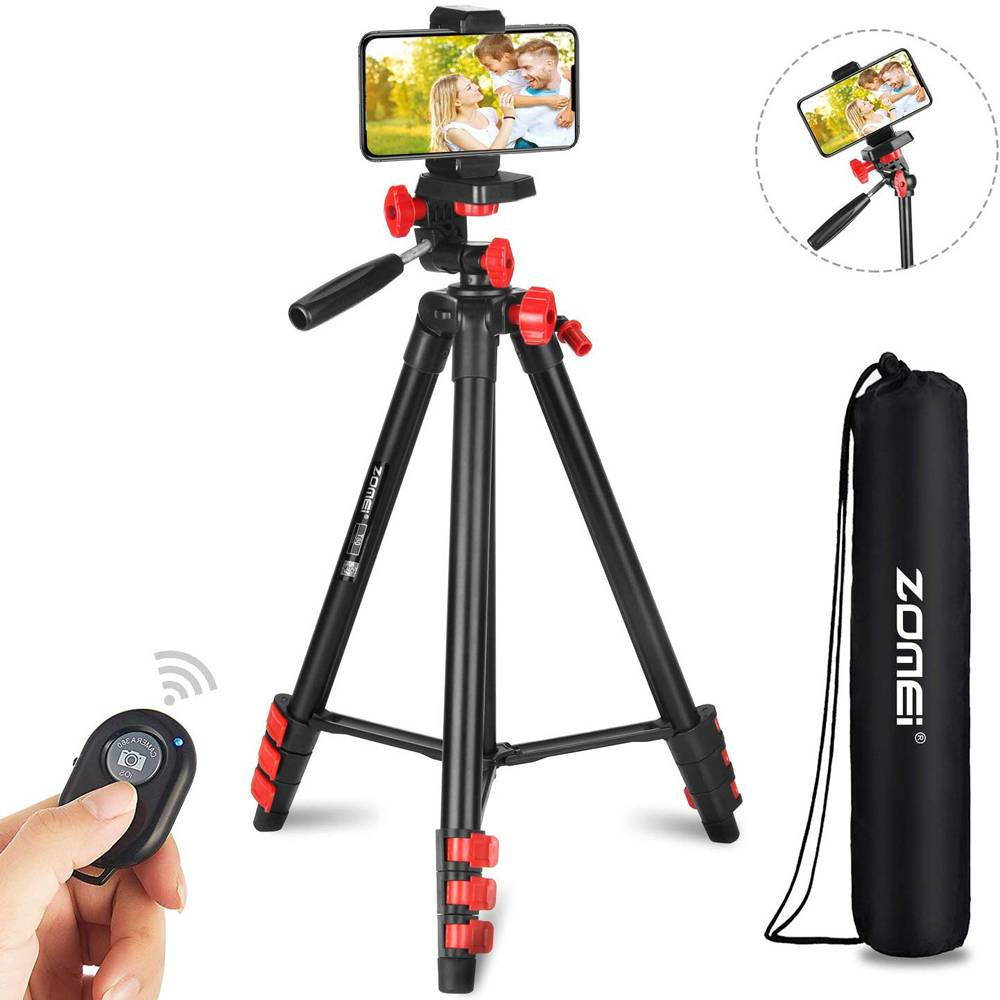 Portable Tripod with Phone Clip and Bluetooth Remote Control