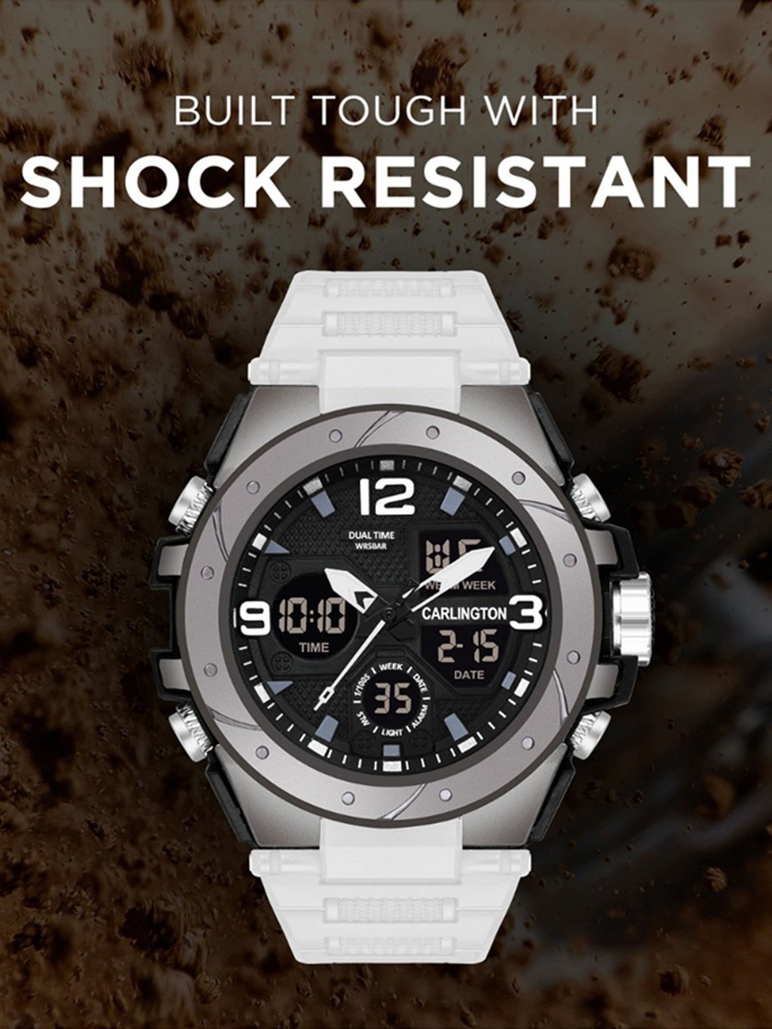 Carlington Endurance 9105 White Chronograph Watch for Men