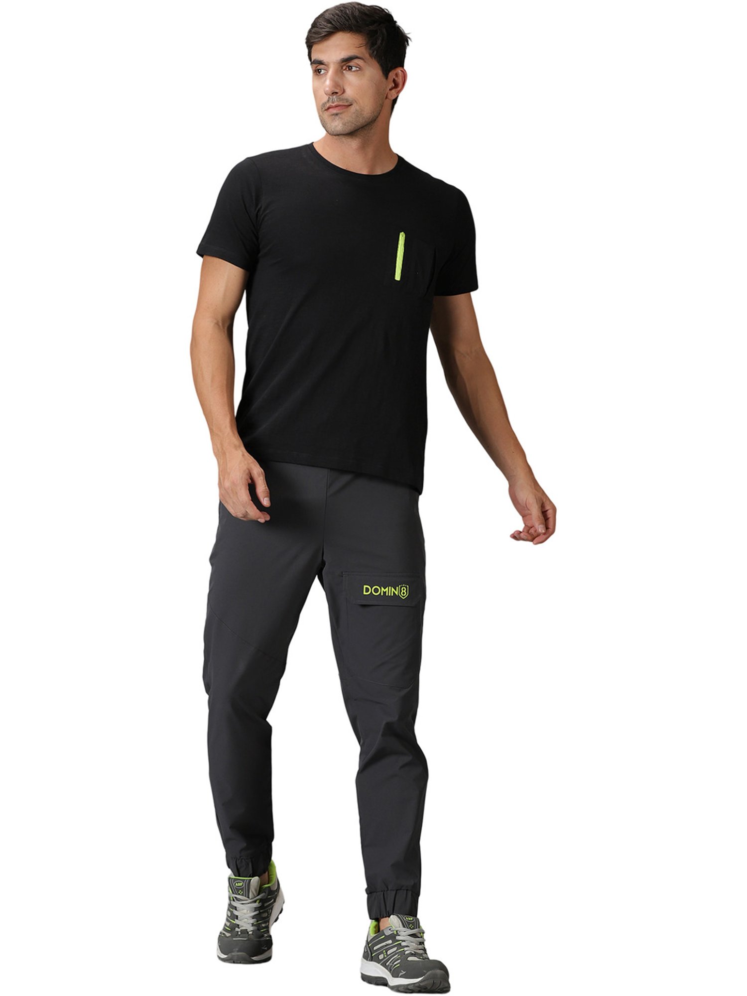 DOMIN8 Men Outdoor T-Shirt With Nylon Zipper Pocket
