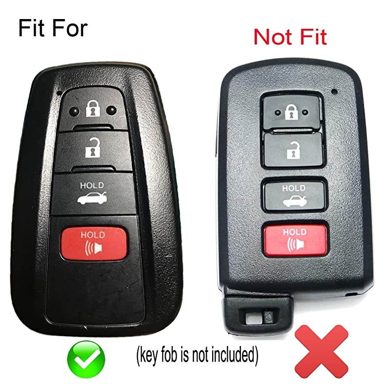 2Pcs 4 Buttons Key Fob Cover Skin Remote Case Keyless Entry Jacket Shell for 2018 Toyota Camry CHR Prius HYQ14FBC Red Blue