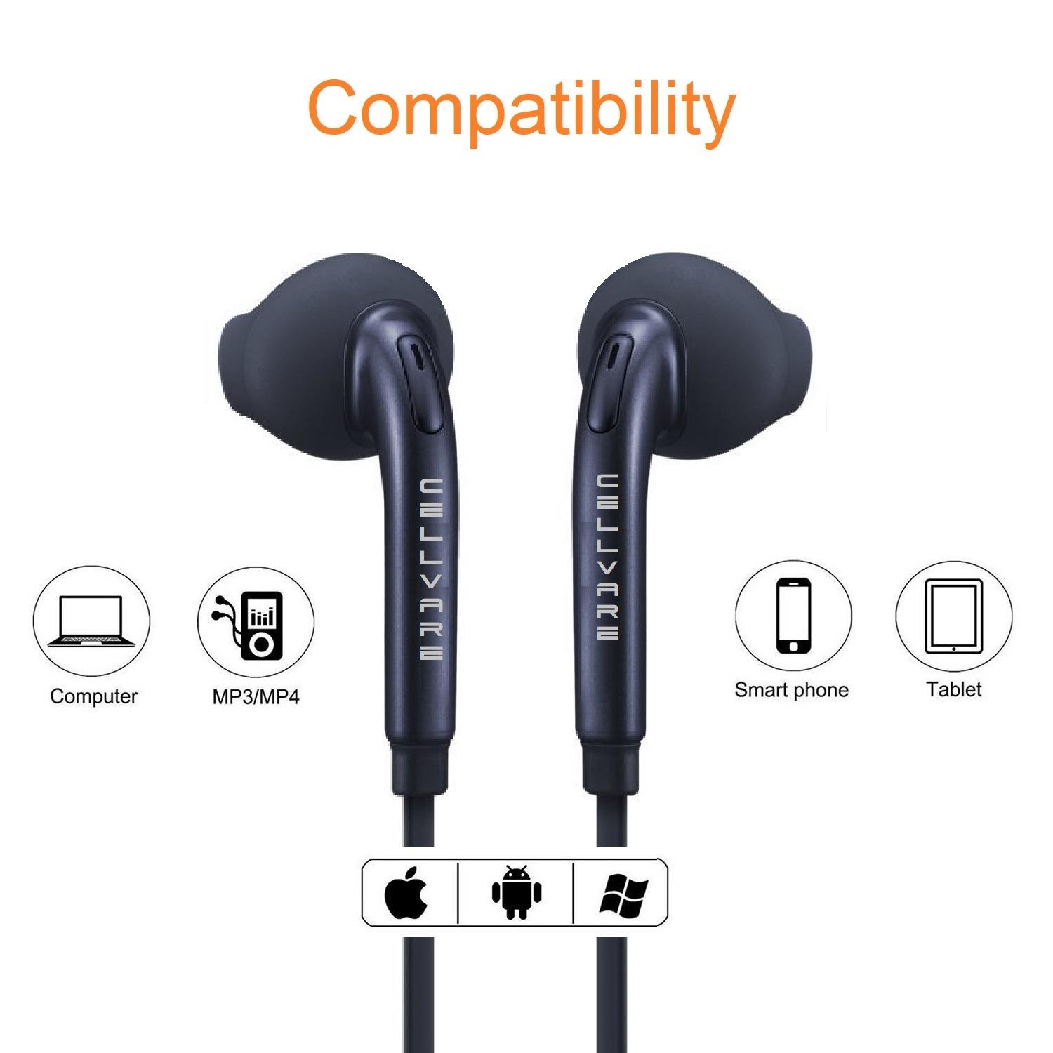 OEM Stereo Earphones (EO-EG920) w/Microphone, Volume Control & Ear Gels for Samsung S7/S7 Edge,S6/S6 Edge - White 2Pack