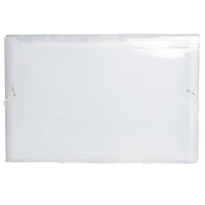 JAM Paper 10" x 15" 13 Pocket Plastic Expanding File Folder - Legal Size - Clear