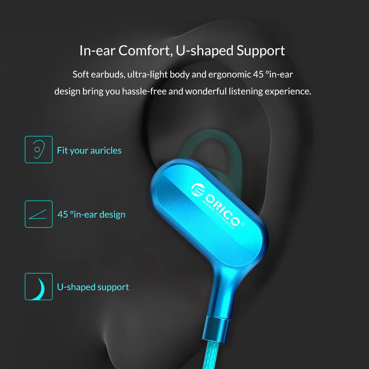 ORICO Original In-Ear Music Earphone Stereo Bass Hifi Earbuds Wired Earphones for Samsung Huawei Xiaomi Mobile Phone PC