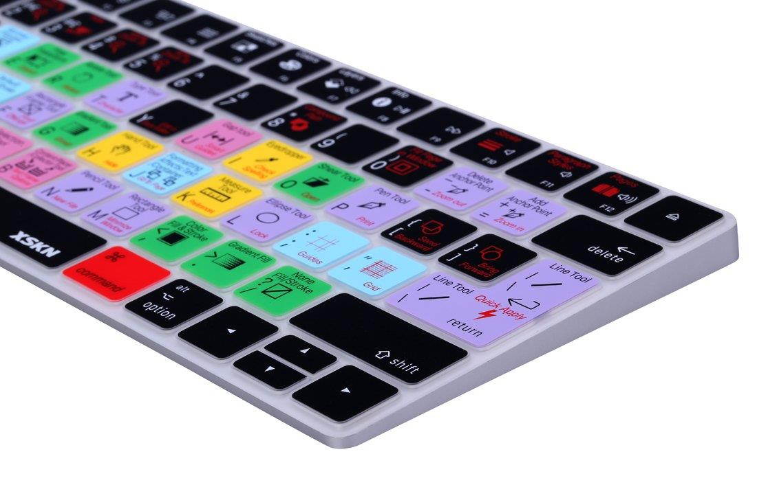 XSKN Adobe InDesign CC Shortcut Keyboard Cover for Apple Magic Keyboard (MLA22LL/A), US and EU Layout
