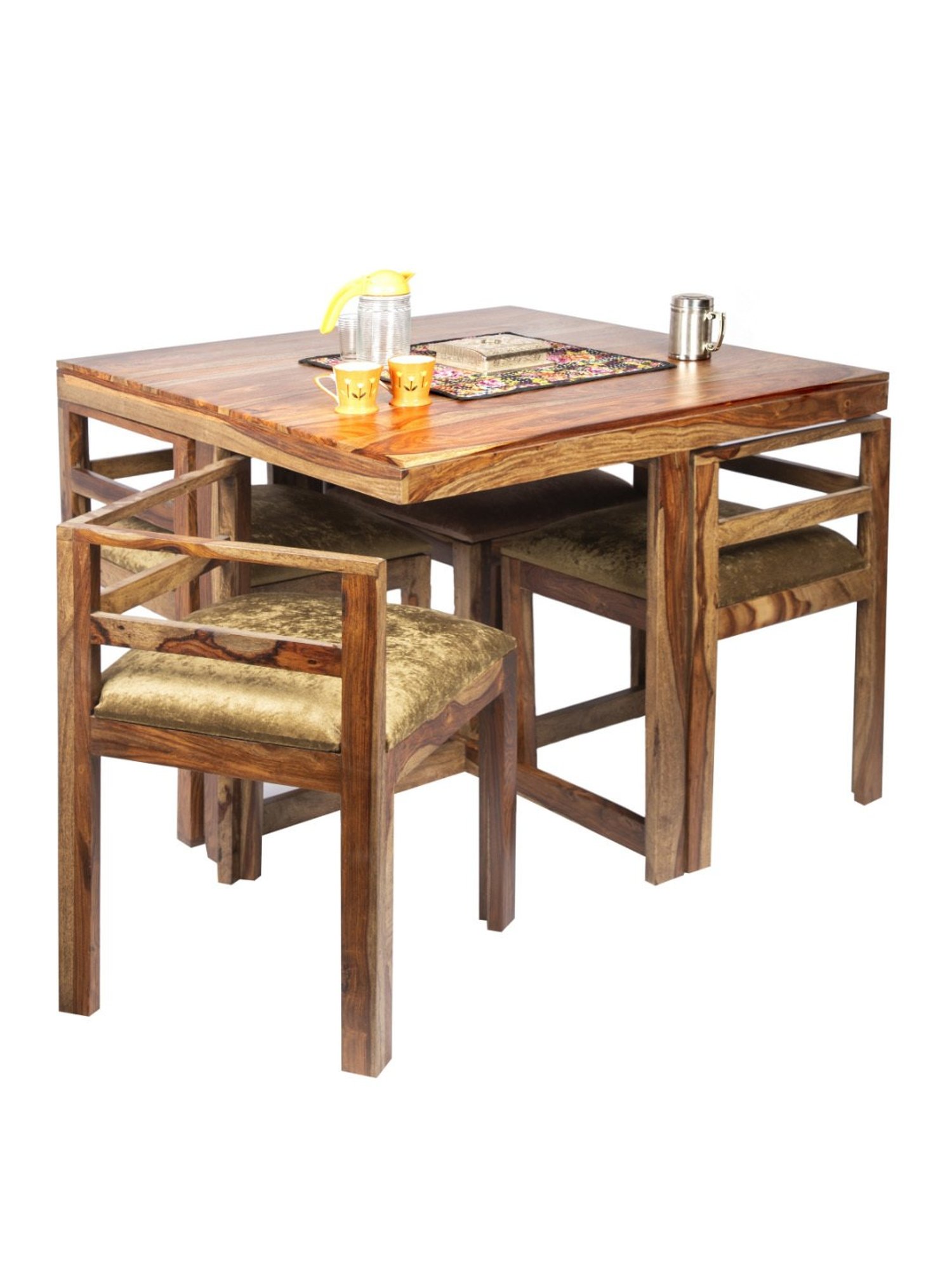 Nilkamal Olivia Brown Solid Wood - Rubberwood 6 Seater Dinning Table set