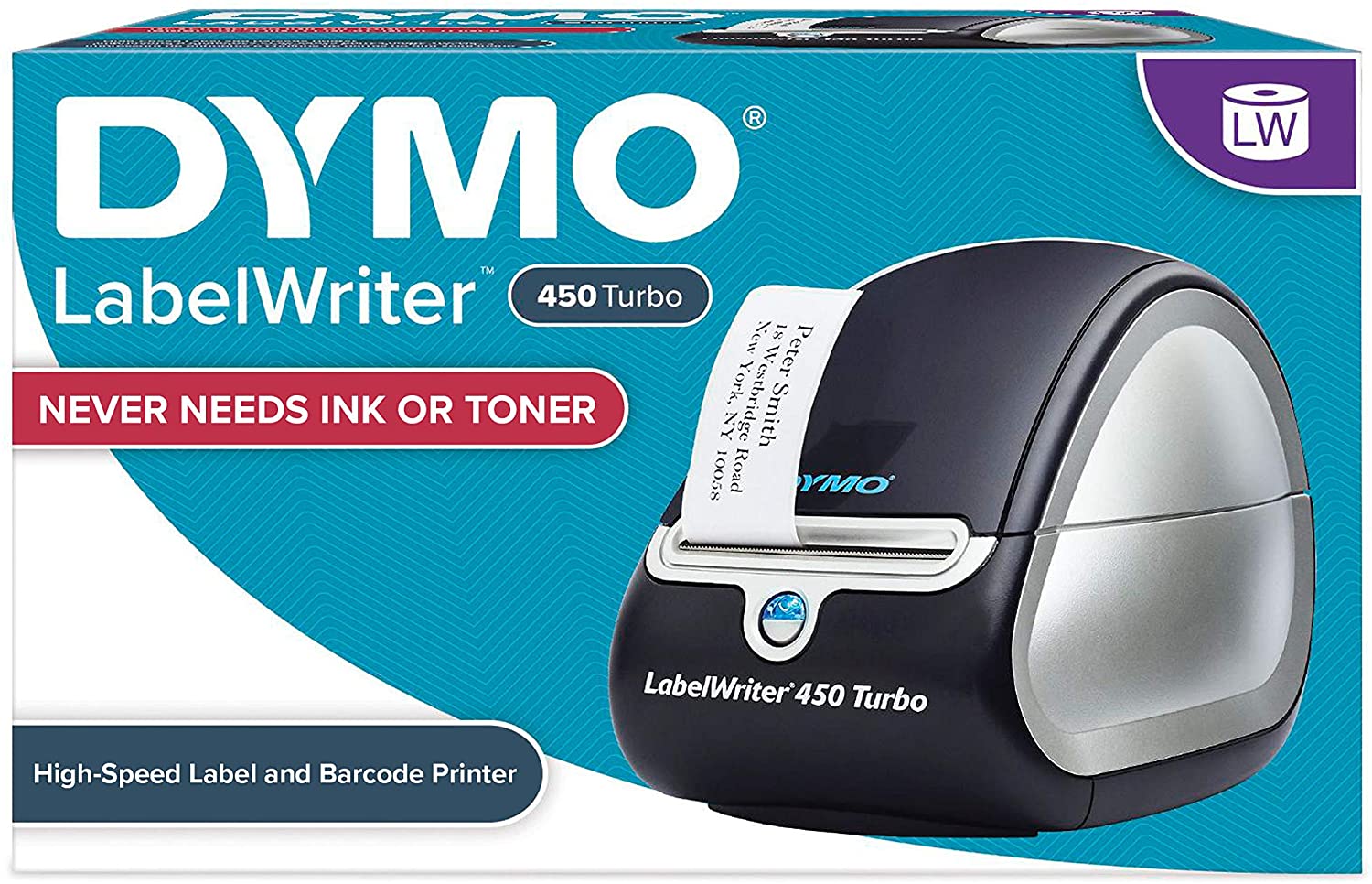 Label Printer,Turbo Direct Thermal Label Printer, Fast Printing, Great for Labeling, Filing, Mailing, Barcodes and More, Home & Office Organization