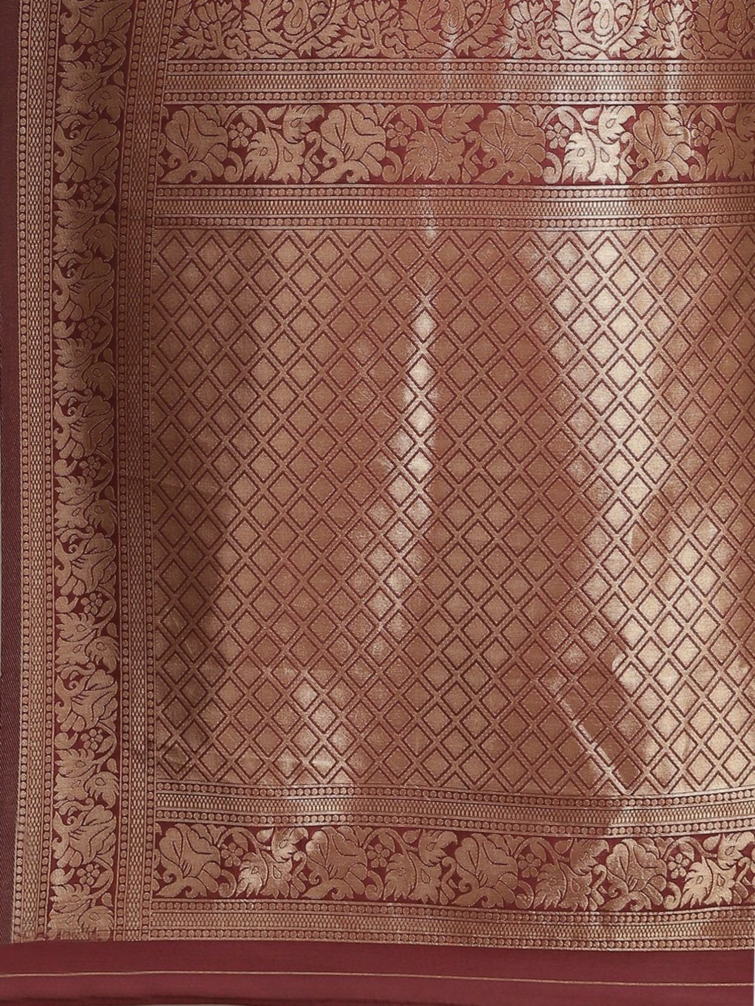 KSUT Maroon Silk Woven Saree With Unstitched Blouse