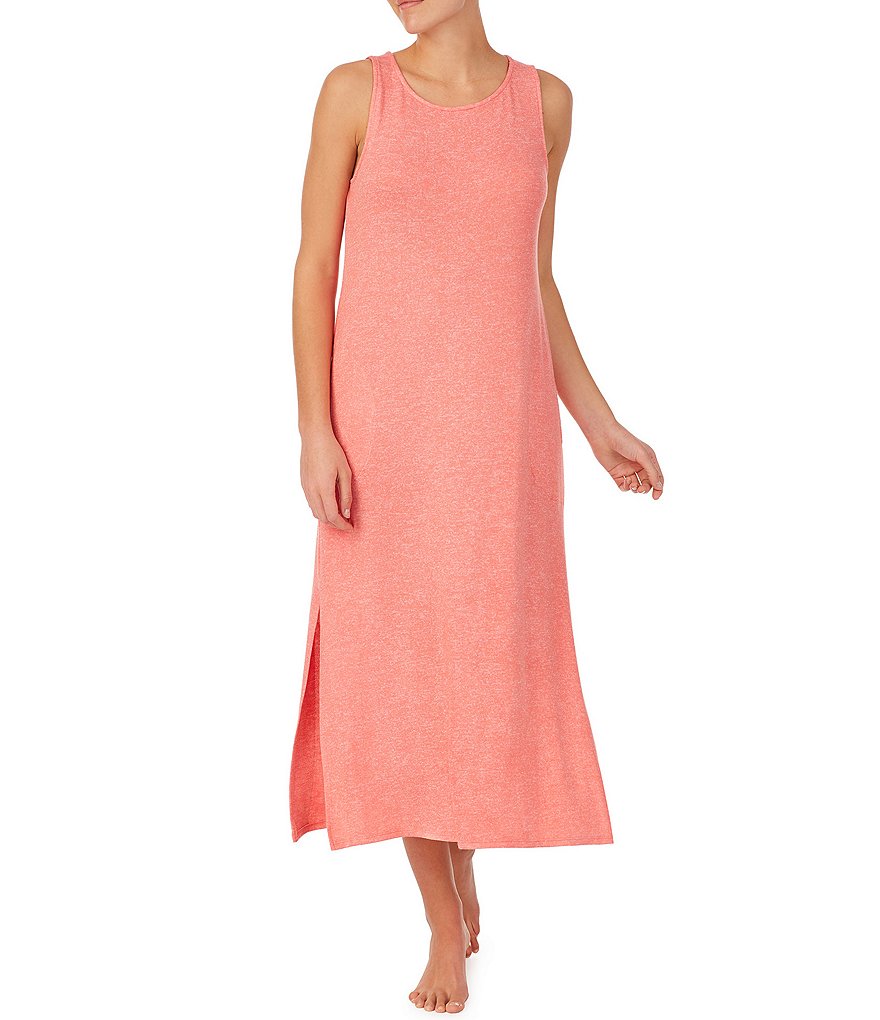 Miss Elaine Plus Cottonessa Floral Print Knit Long Nightgown