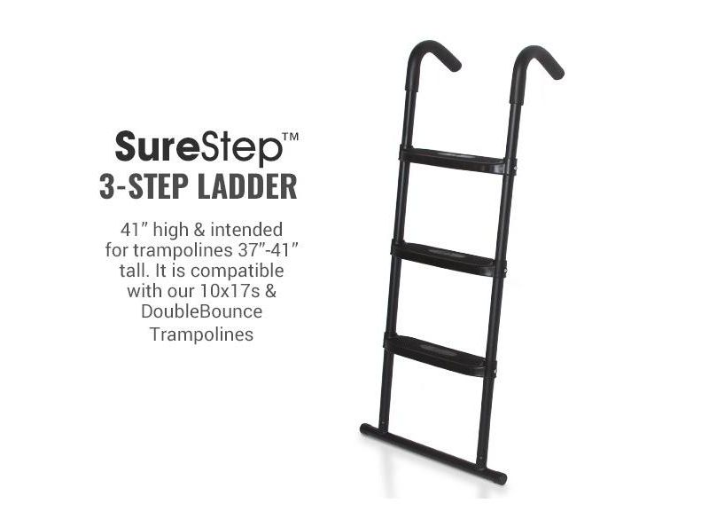 JumpSport SureStep Removable 3-Step Trampoline Safety Ladder - Easy to Attach