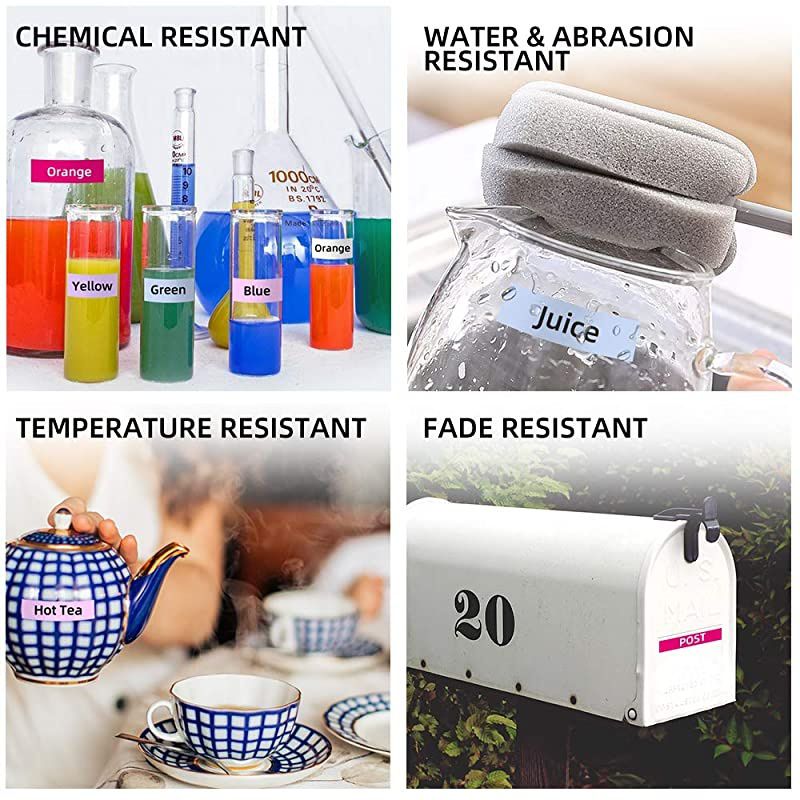 Compatible 1 Inch Label Tape Replacement for Brother TZe251 Ptouch Label Tape 24mm 094 Laminated White TZe251 TZe TZ Tape for Brother PTouch PTD600 PTP710BT PTP750W Label Maker 4Pack