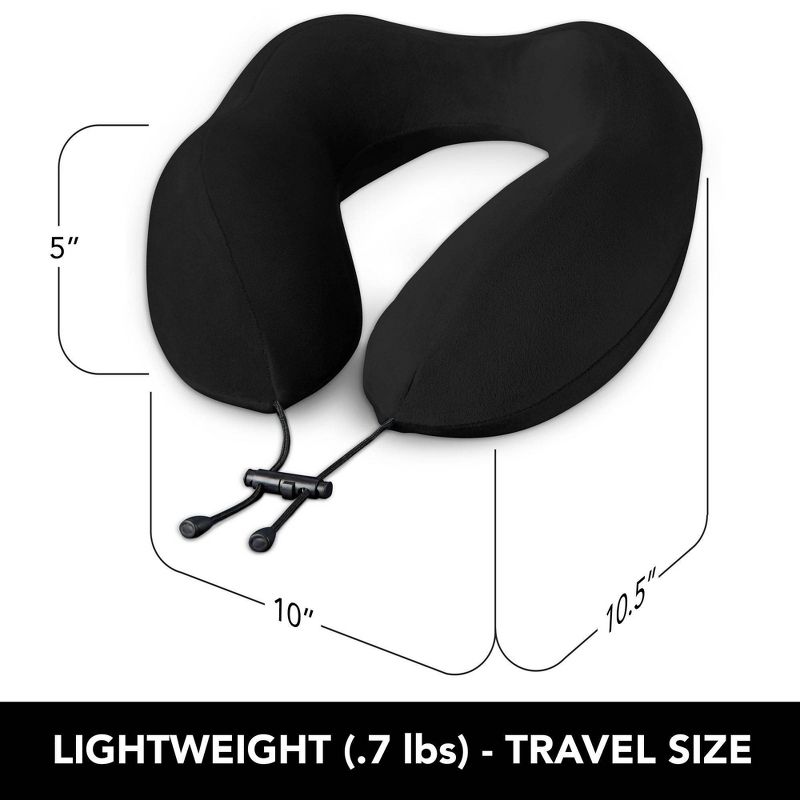 Brookstone Total Comfort Charcoal-Infused Travel Pillow - Black