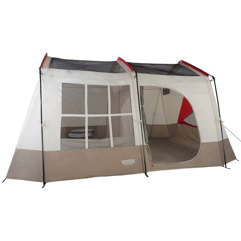 Wenzel Kodiak 9-Person Family Camping Tent w/ Insta-Bed Queen Air Mattress Pump
