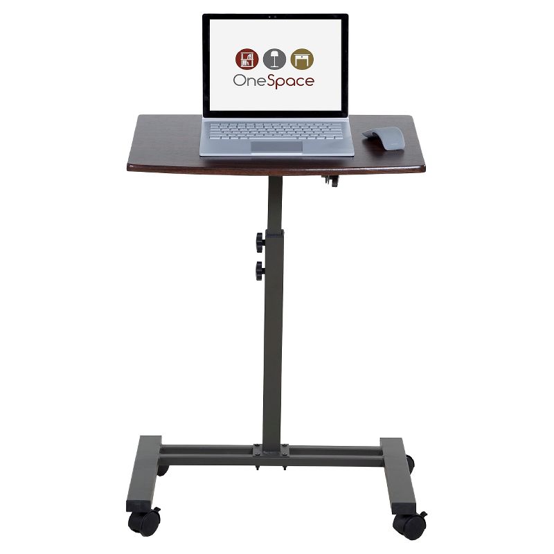 OneSpace 50-JN02 Angle and Height Adjustable Mobile Laptop Computer Desk, Single Surface