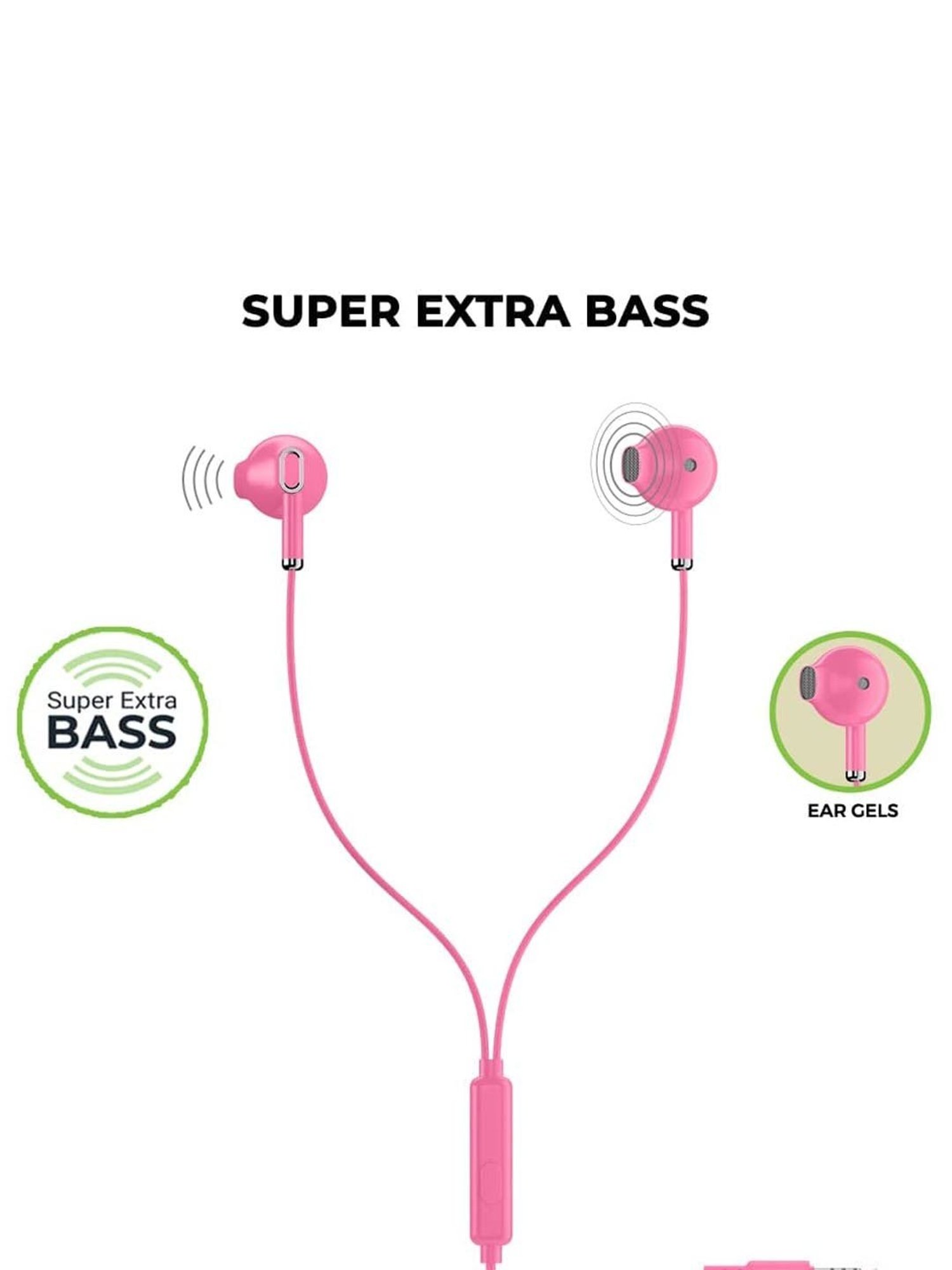 ULTRAPROLINK Pastels UM1130 Noise Isolation Hands Free Earphones with Mic (Pink)