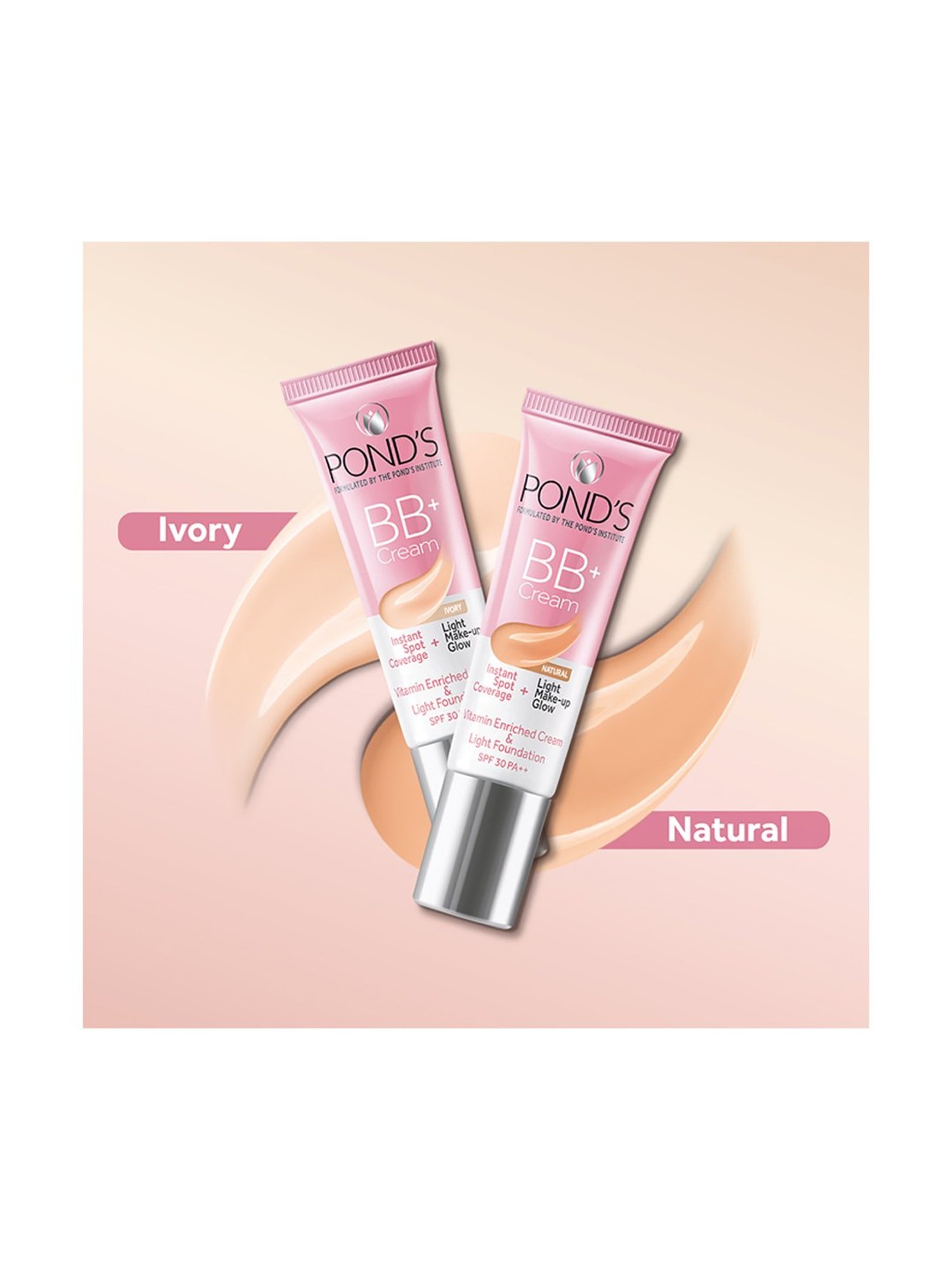 POND'S BB+ Cream Instant Spot Coverage + Light Make-Up Glow SPF 30 Ivory - 9 gm