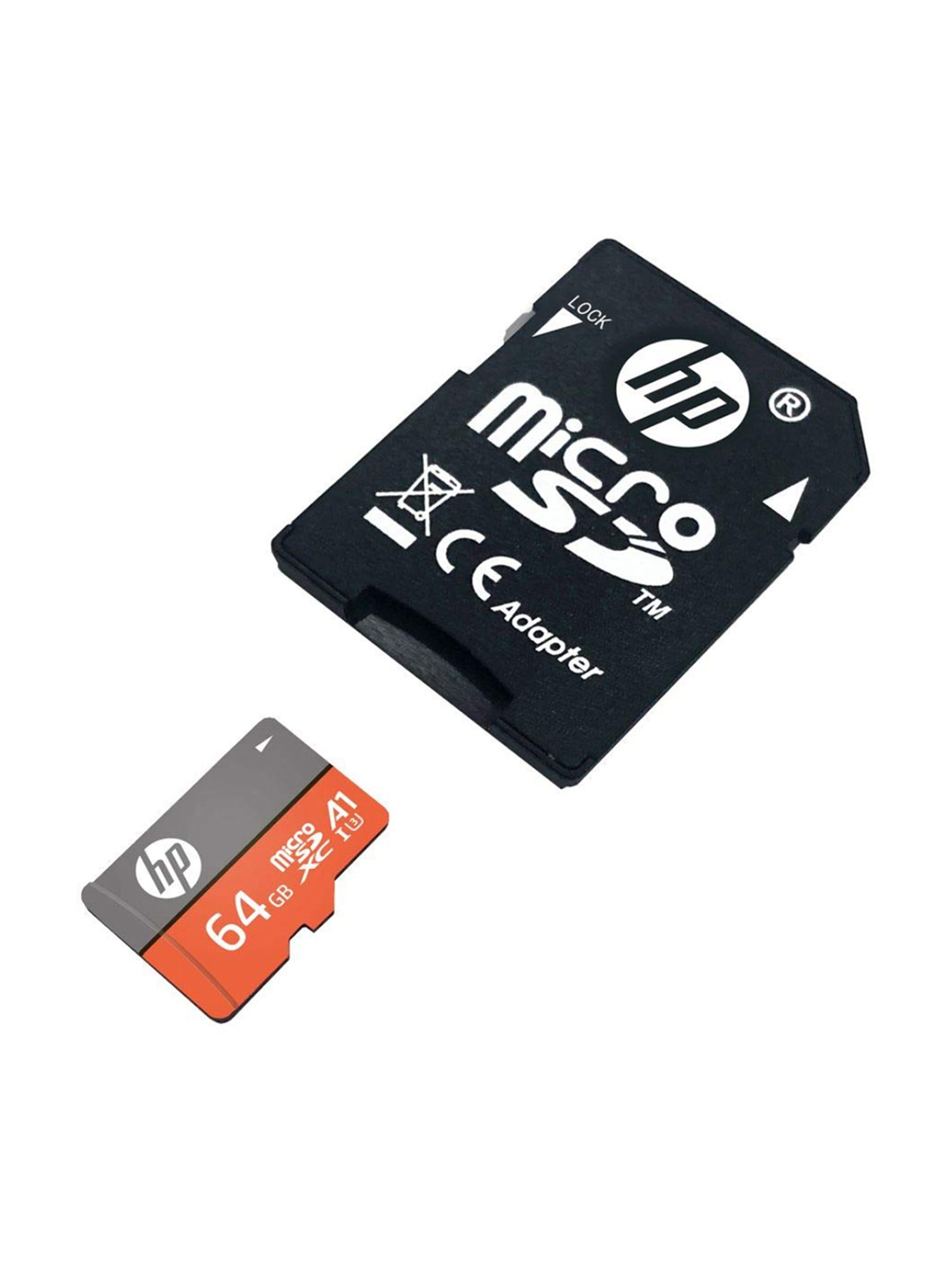 HP U3 A1 HFUD064-1V31A-1 64GB MicroSD Card with Adapter (Orange/Dark Grey)