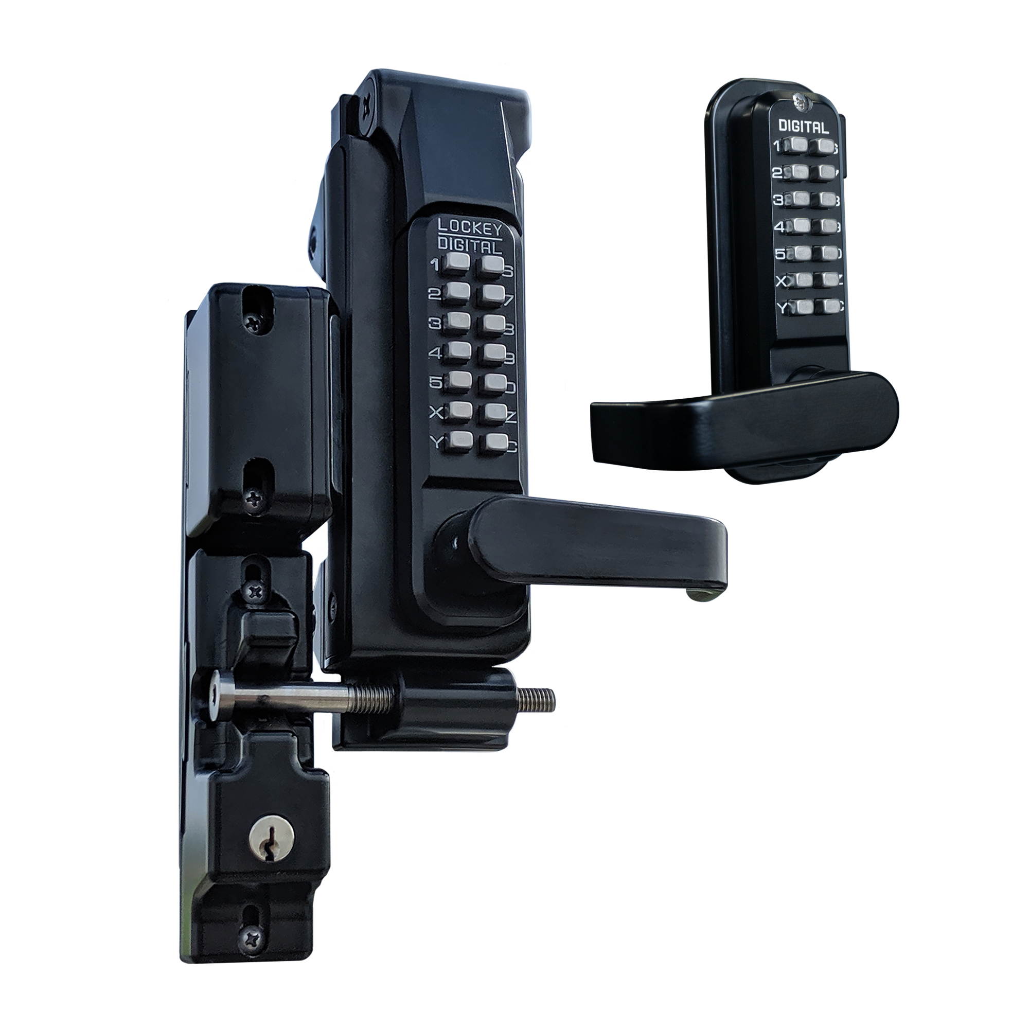 SUMO GL2 Surface Mount Gate Lock Double Combination Jet Black Marine Grade