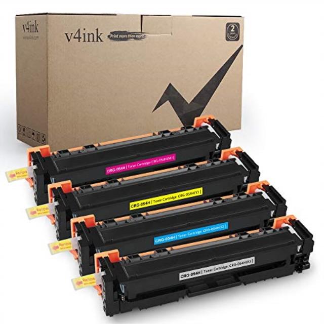 v4ink kcmy compatible toner cartridge replacement for canon 054 054h crg054h black cyan magenta yellow high yield toner cartridge for canon imageclass mf644cdw mf642cdw mf640c lbp 622cdw 620 printer