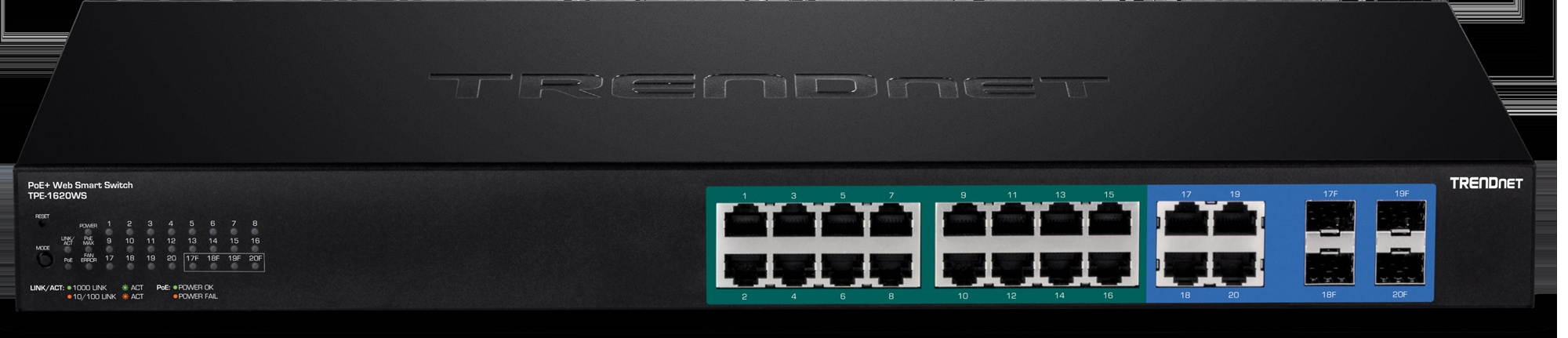 TRENDnet 20-Port Gigabit Web Smart PoE+ Switch