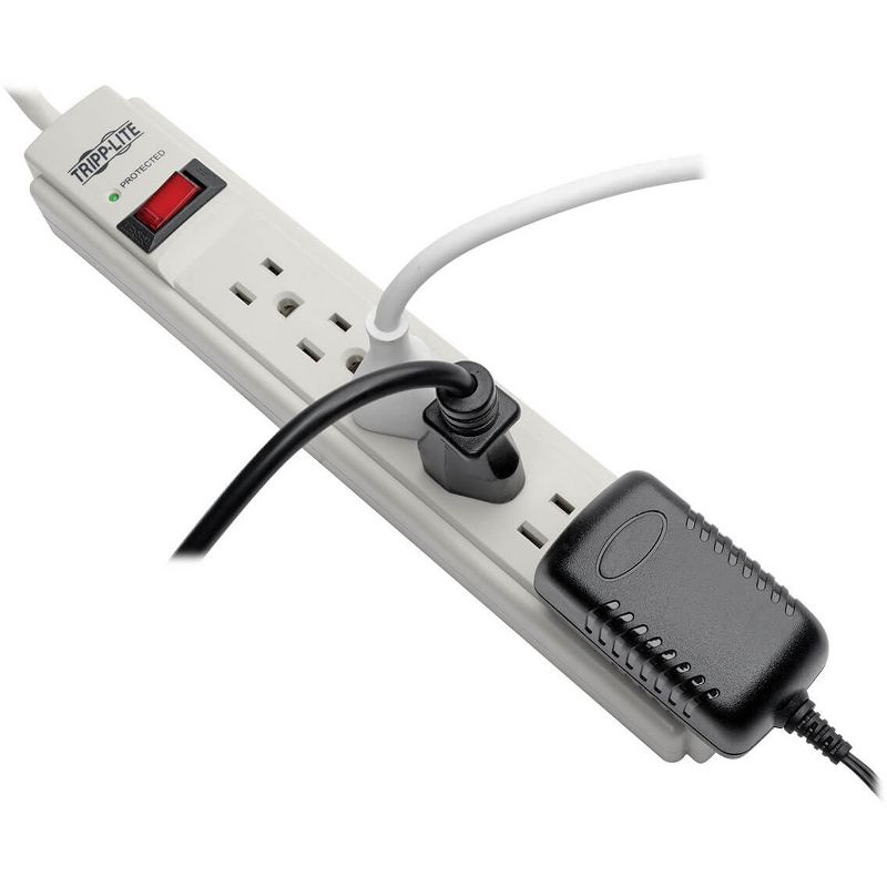 C2G 6-Outlet Surge Suppressor with (3) 1ft Outlet Saver Power Extension Cords - Receptacles: 6 x NEMA 5-15R - 270J