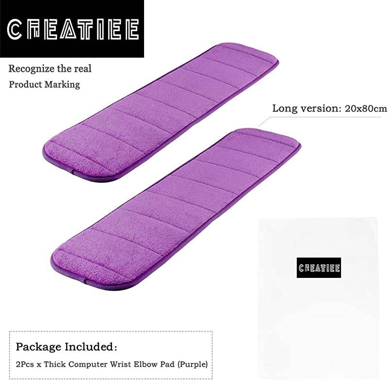 Computer Wrist Elbow Pad Creatiee Upgraded Wrist Rest Arm PadSoft LongSized Keyboard Wrist Elbow Support Mat for Office Desktop Working Gaming Less Elbow Pain 79 x 315 inch Purple