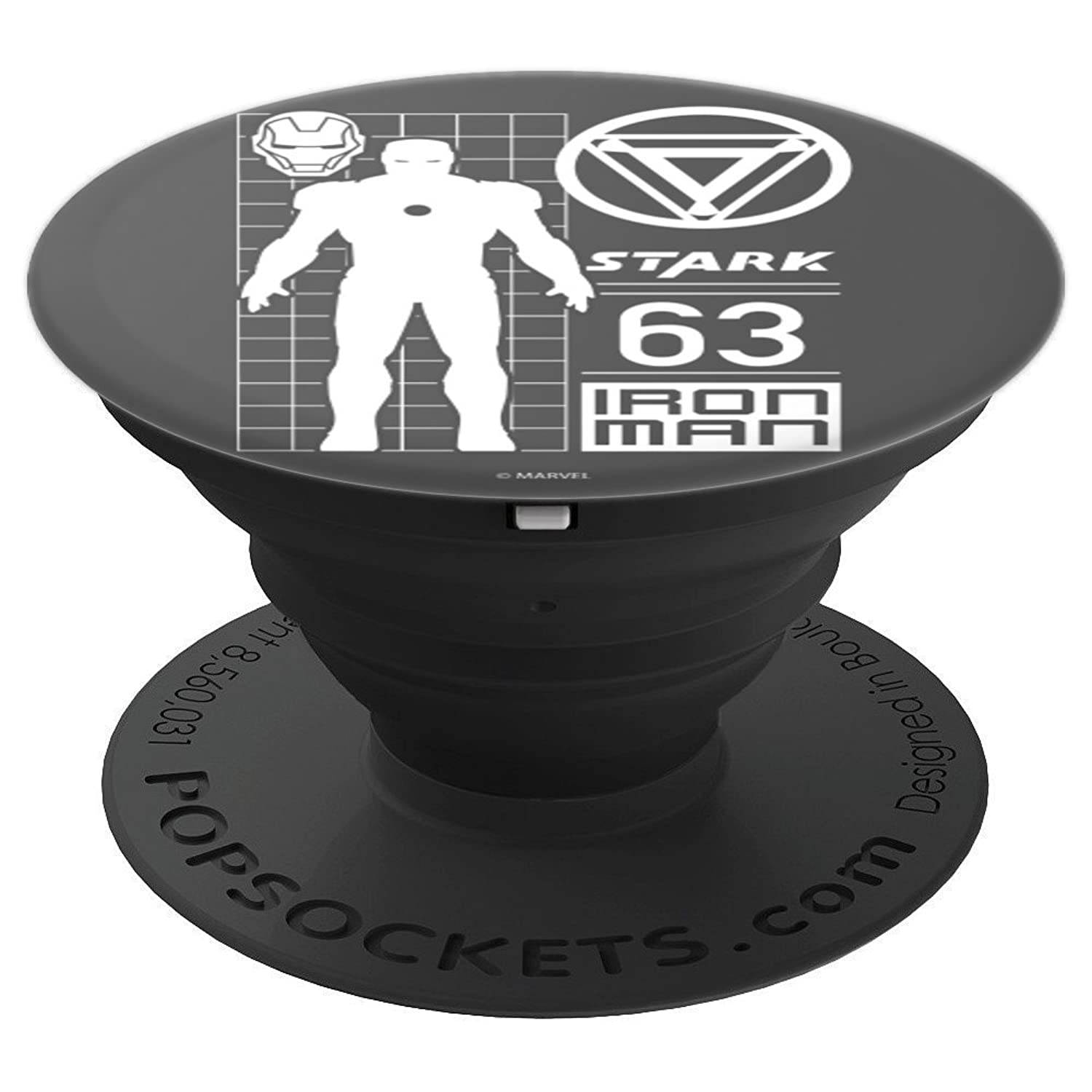 Marvel Iron Man Stark Industries 63 Moto Geometric PopSockets Grip and Stand for Phones and Tablets
