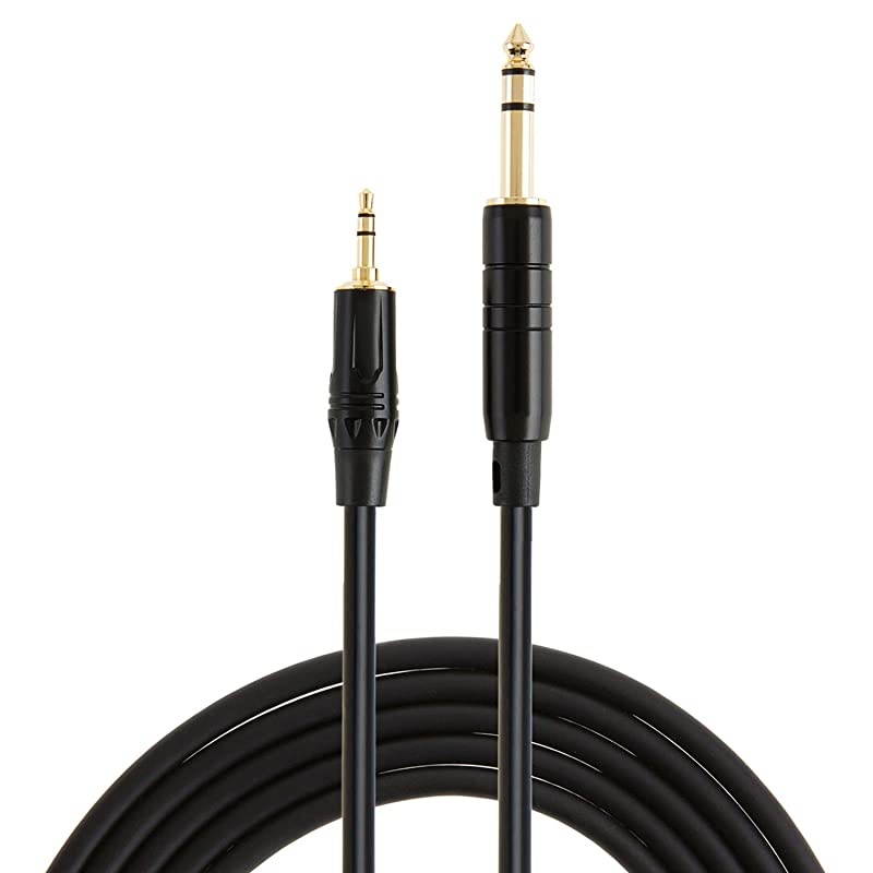 Gold Plated 35mm 18 Male Stereo to 635mm 14 Male Stereo Audio Cable 5 MetersBlack