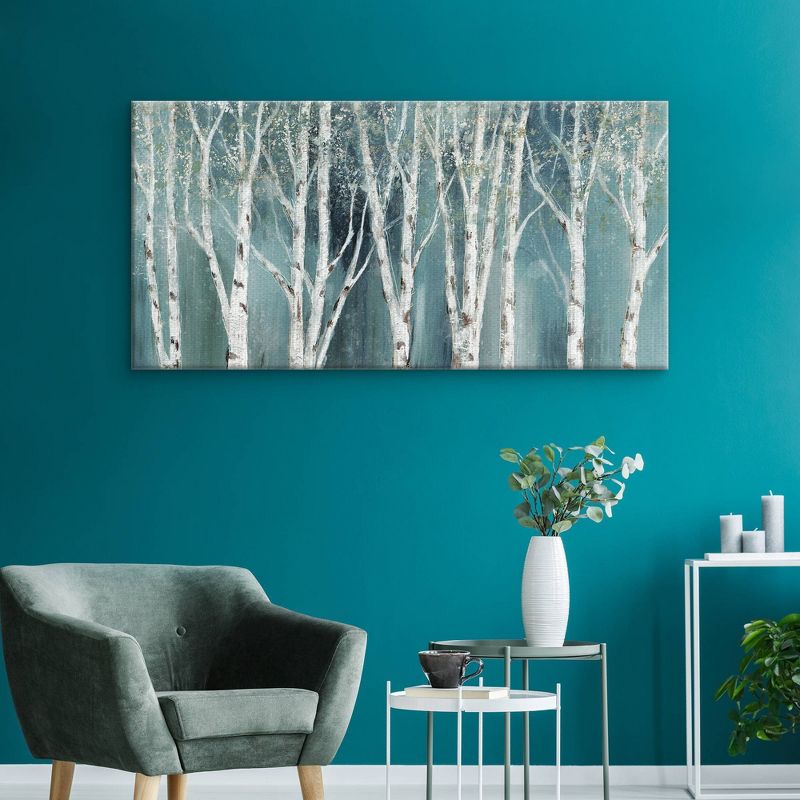 24" x 48" Birch on Blue Soft by Nan Art on Canvas - Fine Art Canvas