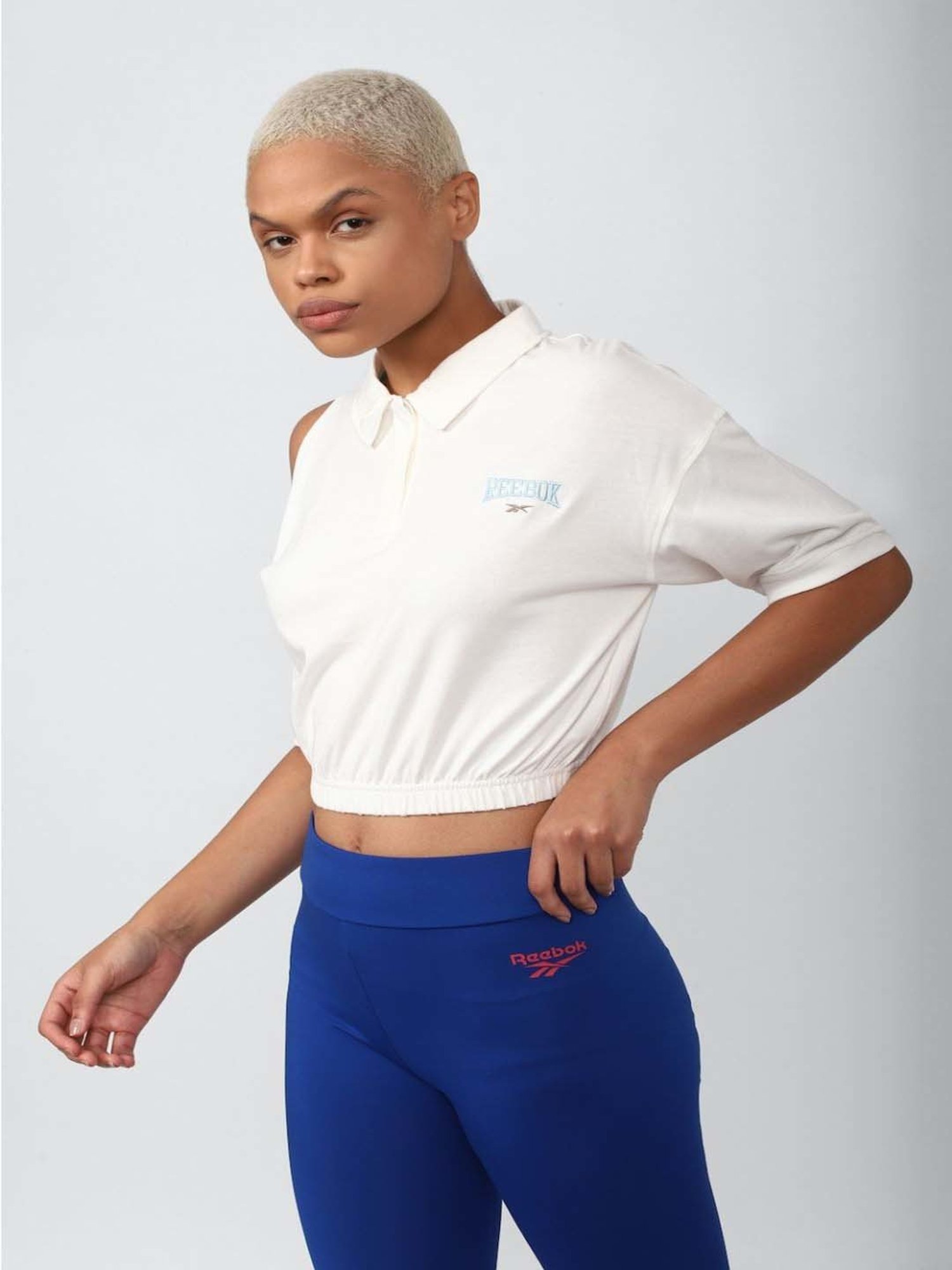 Reebok Off-White Cotton T-Shirt