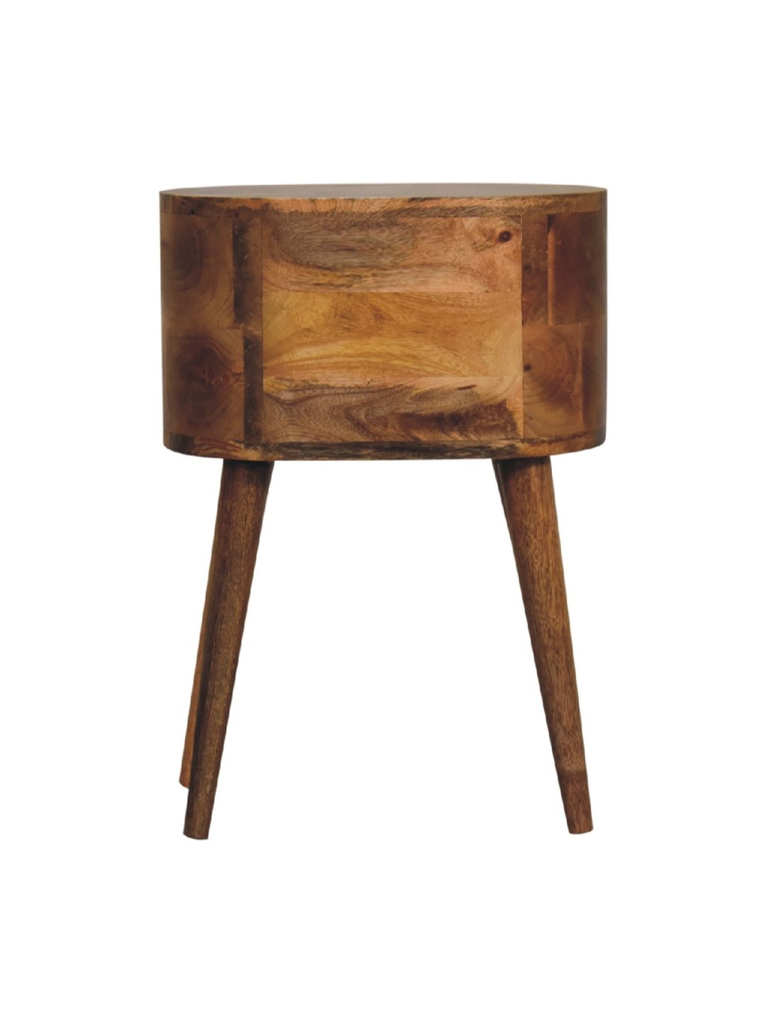 Artisan Furniture Brown Wood Mini Oakish Rounded Bedside Table