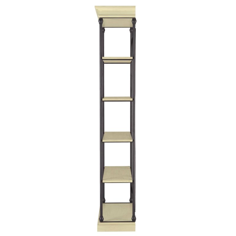 84" Belvidere 5 Shelf Narrow Etagere Bookshelf Ivory White - Inspire Q