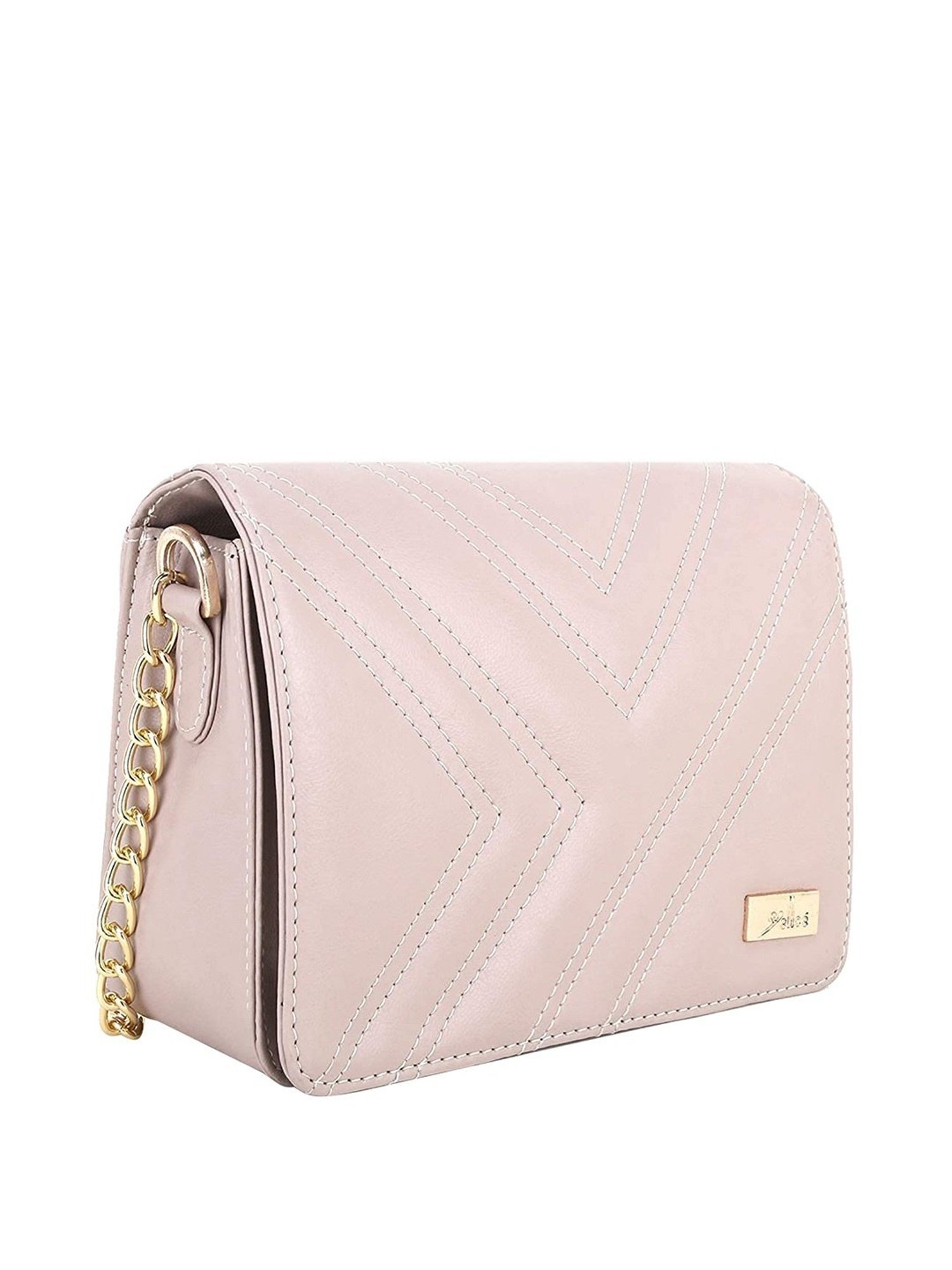 Yelloe Pink Quilted Medium Sling Handbag