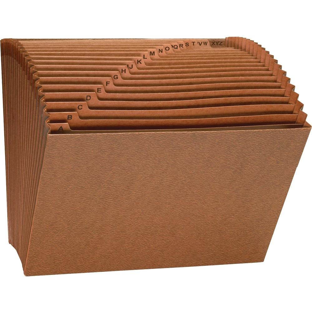 Sparco Accordion Files No-Flap 21 Pckts A-Z Letter 12"x10" Brown 26534