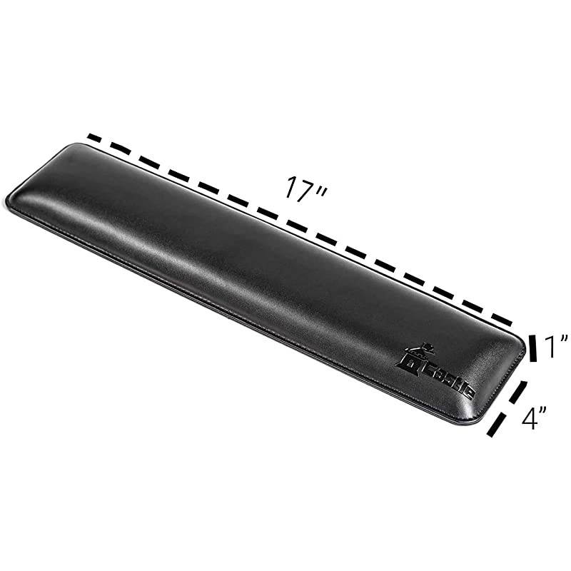 Bailey Full Size by  - Leather Ergonomic Computer Wrist Rest Pad for Keyboards with Around 104 Keys - Firm Keyboard Wrist Support for Typists, Gaming, and Heavy Office Use (Nightfall, Full Size)