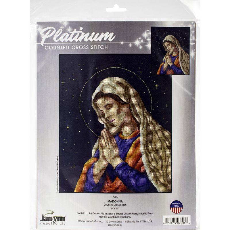 Janlynn Counted Cross Stitch Kit 9"X11"-Madonna (14 Count)