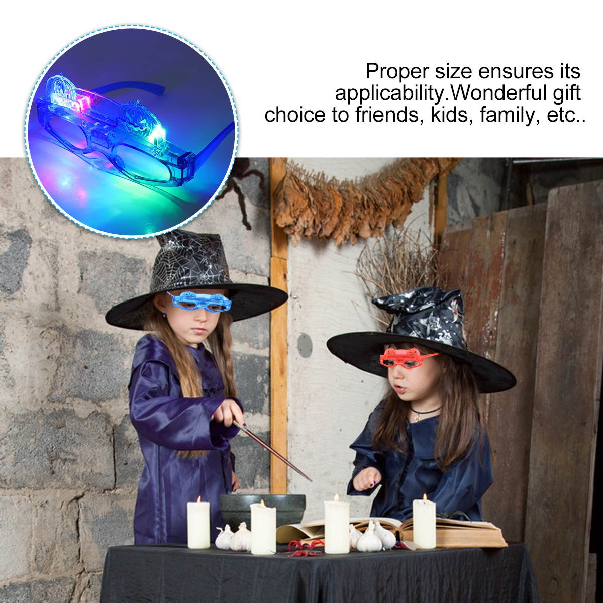 4pcs Halloween Glow Glasses Children's Toy for Party Bar Nightclub Pumpkin Style