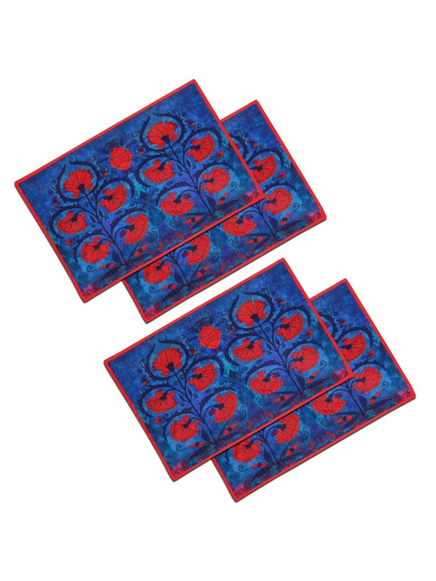 SEJ by Nisha Gupta Blue & Red Placemats - Set of 4