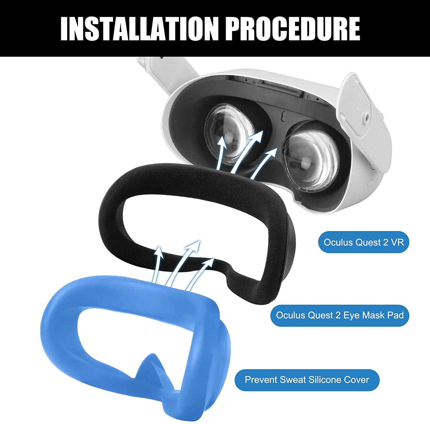 2 Pairs Oculus Quest 2 Elite Washable Silicone Handle Protective Cover