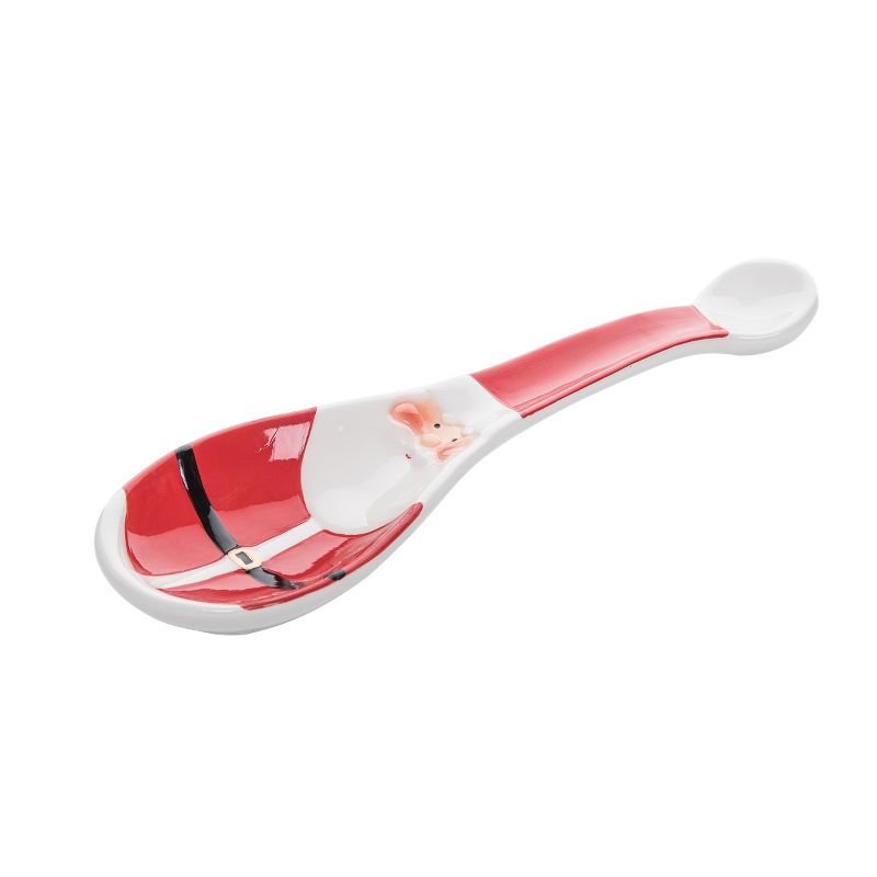 GG Collection Grazia Cream Ceramic Spoon Rest With Metal Holder