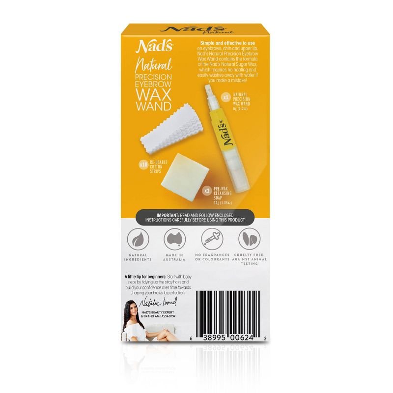 Nad's Natural Precision Eyebrow Wand Waxing Kit - 12ct