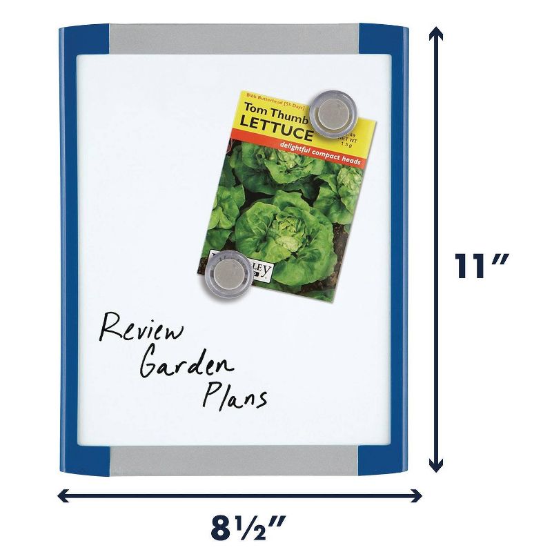 Quartet 8.5" x 11" Magnetic Dry Erase Board - Blue Frame